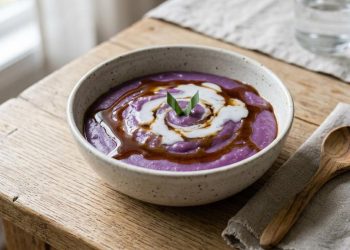 Resep Bubur Sumsum Ubi Ungu Manis Legit dengan Gula Merah yang Lembut